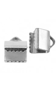 Stainless steel Ribbon ends 6mm - Silver